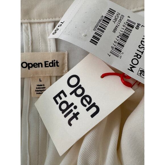 NEW OPEN EDIT NORDSTROM Women's Ivory Unstructured Blazer Size L - Picture 9 of 10
